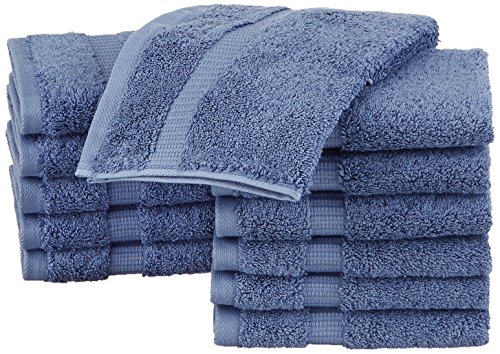 Product Cover Pinzon Organic Cotton Bathroom Washcloths, Set of 12, Indigo Blue