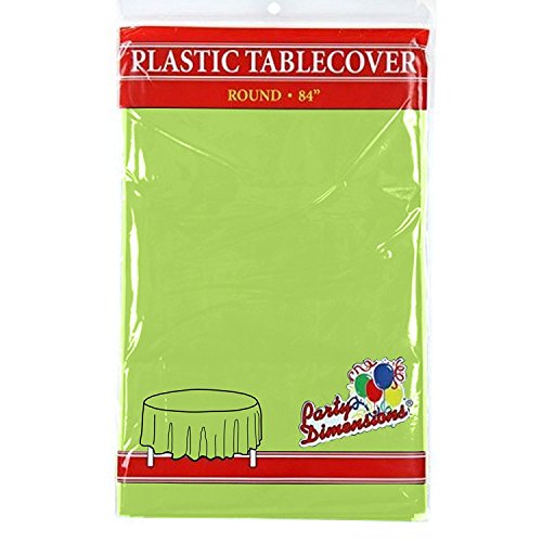 Product Cover Lime Green Round Plastic Tablecloth - 4 Pack - Premium Quality Disposable Party Table Covers for Parties and Events - 84