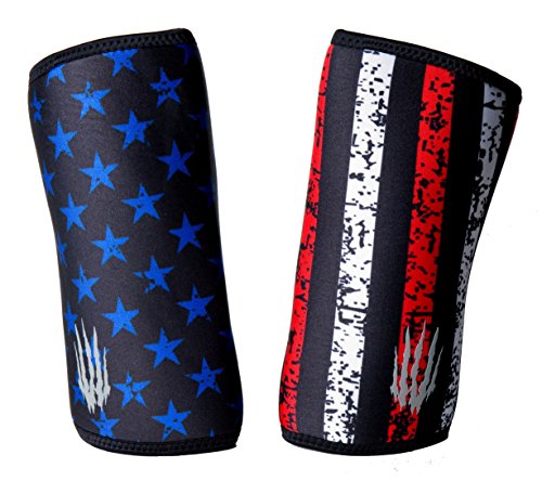 Product Cover Bear KompleX Elbow Sleeves (Sold AS A Pair of 2) for Weightlifting, Powerlifting, Wrestling, Strongman, Bench Press, Cross Fitness, and More. Compression Sleeves Come in 5mm Thickness Elbow Star M