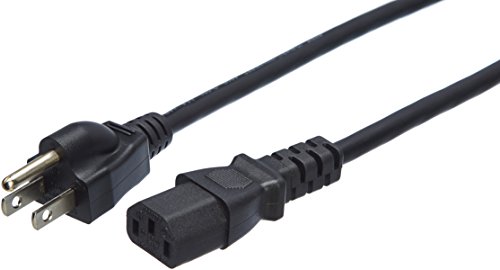 Product Cover AmazonBasics Computer Monitor TV Replacement Power Cord - 1-Foot, Black