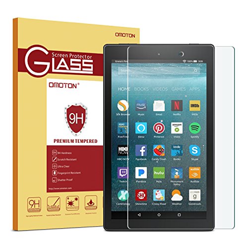Product Cover All-New Fire 7 Kids Edition/Fire 7 Screen Protector (2017/2019 Release) - OMOTON Tempered Glass Screen Protector for All-New Fire 7 Kids Edition/Fire 7 Tablet with Alexa (9th/7th Generation)