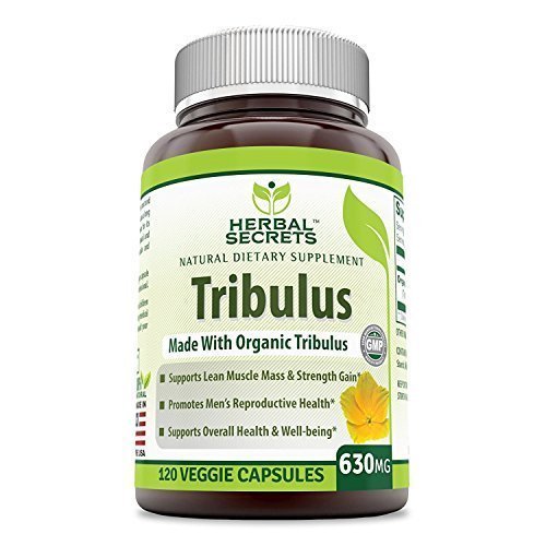 Product Cover Herbal Secrets Tribulus 630 Mg 120 Veggie Capsules (Non-GMO) - Made with Organic Tribulus- Promotes Men's Reproductive Health, Supports Lean Muscle Mass & Strength Gain, Supports Overall Health*