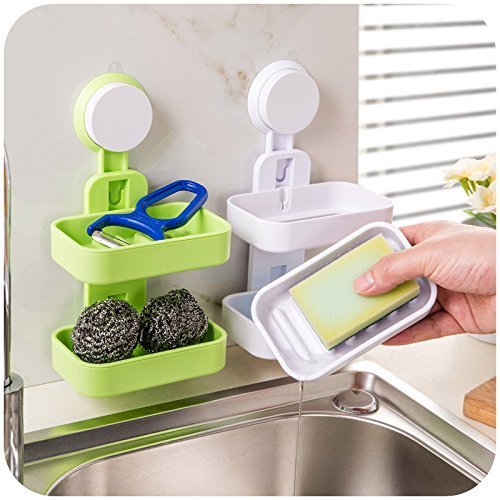 Product Cover PETRICE Plastic Double Layer Soap Dish Suction Cup Wall Tray (Colour May Vary)