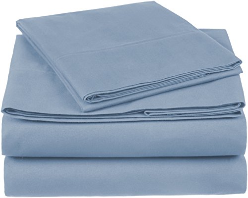 Product Cover Pinzon 300 Thread Count Organic Cotton Bed Sheet Set - Twin, Flint Blue