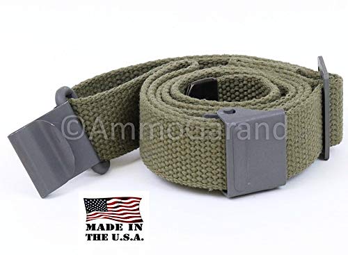 Product Cover AmmoGarand Green Web Sling M1 Garand US GI Pattern Two Point OD Cotton Made in USA
