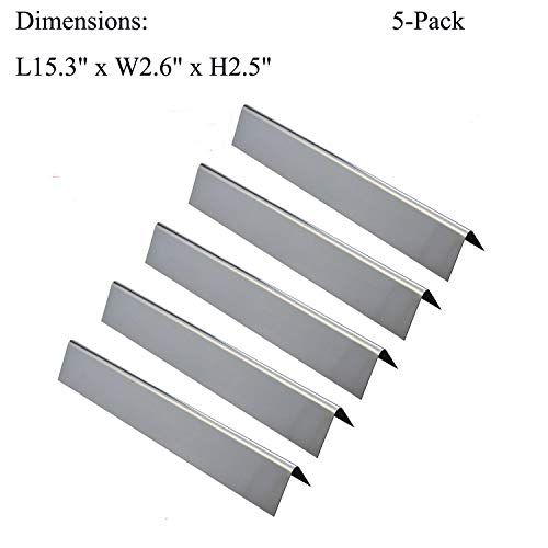 Product Cover GasSaf L15.3 Flavorizer Bar Replacement for Weber 7636, Spirit 300 310 320 E310 E320 Series,Weber 46510001, 47513101 Gas Grill Front Controls (L15.3 x W2.6X T2.5inch)(5-Pack)