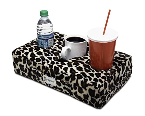 Product Cover Cup Cozy Pillow (Cheetah As Seen on TV -The World's Best Cup Holder! Keep Your Drinks Close and Prevent Spills. Use it Anywhere-Couch, Floor, Bed, Man cave, car, RV, Park, Beach and More!
