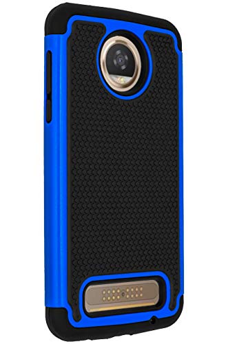 Product Cover ANLI Moto Z2 Play Case, [Shock Absorption] Drop Protection Hybrid Dual Layer Armor Protective Case Cover for Motorola Moto Z Play Droid (2nd Generation) 2017 Released Blue