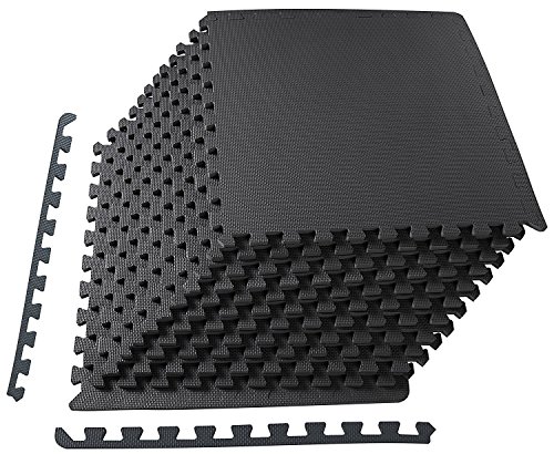 Product Cover BalanceFrom Puzzle Exercise Mat with EVA Foam Interlocking Tiles, Black