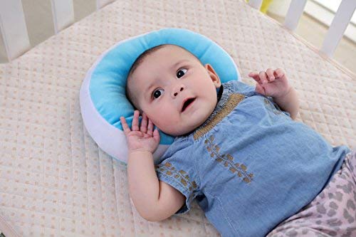 Product Cover KAKIBLIN Anti Flat Head Baby Pillow, Head Shaping Pillow for Infants Soft Head Support Pillow for 0-1 Year Old, Blue