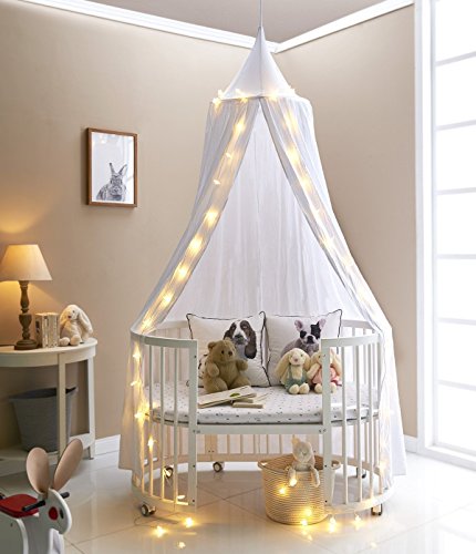 Product Cover A LOVE BRAND 94.5×19.6 Inch Bed Canopy Cotton Mosquito Net for Kids,White