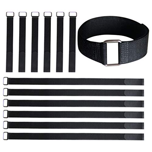 Product Cover VIGAER Fastening Cable Straps, 12 and 24 inch Adjustable Reusable Straps, 12 pcs Nylon Hook and Loop Ties Down Straps