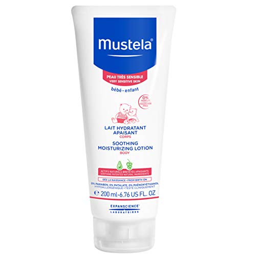 Product Cover Mustela Soothing Moisturizing Body Lotion, Natural Baby Lotion, for Very Sensitive Skin, Fragrance-Free, with Natural Avocado Perseose, 6.76 oz