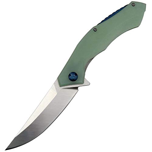 Product Cover Eafengrow Moon Tactical Hunting Folding Knife with D2 Blade G10 Handle Pocket Knife Outdoor Tool (Moon-Cyan)