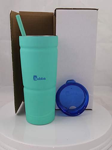 Product Cover BUBBA S ENVY 24 oz Stainless Steel Tumbler | Secure Straw | Double Wall Vacuum Seal | Keeps drinks cool and hot | Removable lid | No sweating easy-grip (Island Teal/Blue Top)