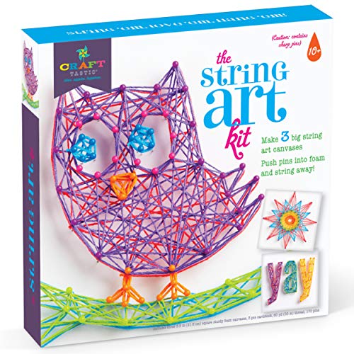 Product Cover Craft-tastic - String Art Kit - Craft Kit Makes 3 Large String Art Canvases - Owl Edition