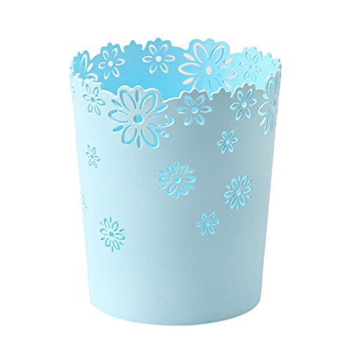 Product Cover Wastebasket,Hmane Hollow Flower Shape Plastic Lidless Wastepaper Baskets Trash Can - M