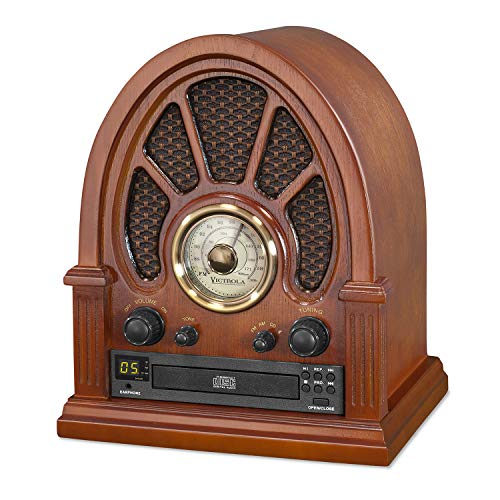 Product Cover Victrola Vintage Wooden AM/FM Radio with Bluetooth and CD Player, Mahogany