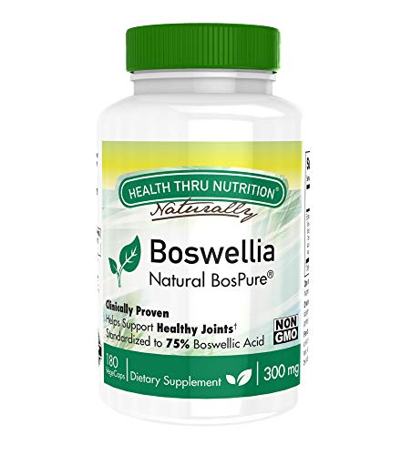 Product Cover Boswellia BosPure 75% Boswellic Acids (10% AKBA - High Potency), Non GMO 300mg 180 Vege-Capsules