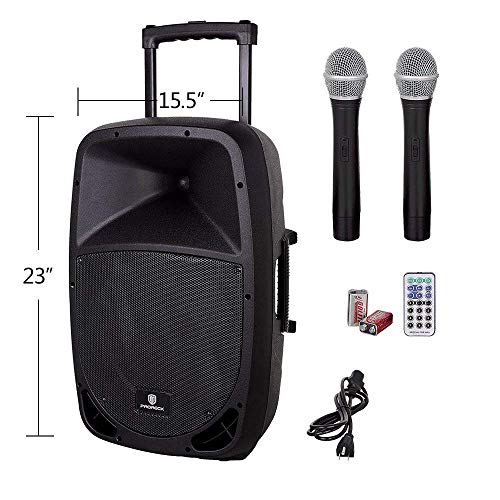 Product Cover PRORECK Freedom 12 Portable 12-Inch Woofer 500 Watt 2-Way Powered Dj/PA Speaker with Bluetooth/USB/SD Card Reader/FM Radio/Remote Control/Wireless Microphones (12 INCH Speaker)
