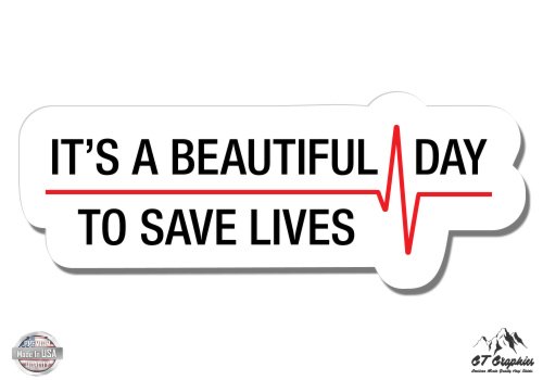 Product Cover GT Graphics Grey's Anatomy Beautiful Day to Save Lives - Vinyl Sticker Waterproof Decal