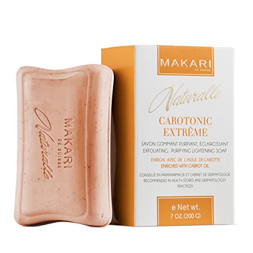 Product Cover Makari Naturalle Carotonic Extreme Skin Lightening Soap 7oz. - Exfoliating & Toning Body Soap With Carrot Oil & SPF 15 -Cleansing & Whitening Treatment for Dark Spots, Acne Scars, Blemishes & Wrinkles