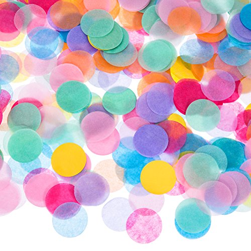 Product Cover Outus 1 Inch Multicolor Round Tissue Confetti, 10000 Pieces