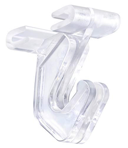 Product Cover Pack of 100 - Crystal Clear Hinged Polycarbonate Ceiling Hooks for Drop-Ceiling T-Bars, Holds up to 15 lbs. 1