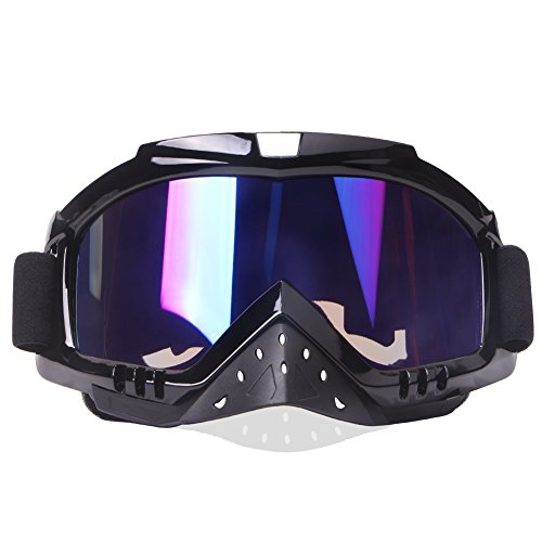 Product Cover Motocross Goggles Motorcycle Goggles Grip For Helmet Dmeixs Anti UV Windproof Dustproof Anti Fog Glasses for ATV Off Road Racing with Cool Look Headwear Colorful Lens 2 in 1