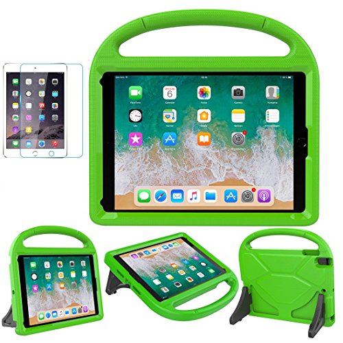 Product Cover iPad 9.7 2018 2017 / Air 1/2 / Pro 9.7 Case for Kids - SUPLIK Duable Shockproof Protective Handle Bumper Stand Cover with Screen Protector for iPad 9.7 inch 5th/6th Generation, Green