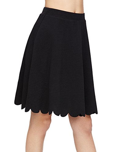 Product Cover SheIn Women's Basic Stretchy Scallop Hem A Line Skirt
