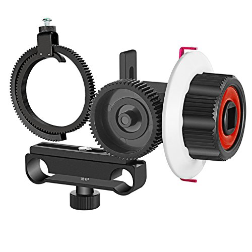 Product Cover Neewer Follow Focus with Gear Ring Belt for Canon Nikon Sony and Other DSLR Camera Camcorder DV Video Fits 15mm Rod Film Making System,Shoulder Support,Stabilizer,Movie Rig(Red+Black)