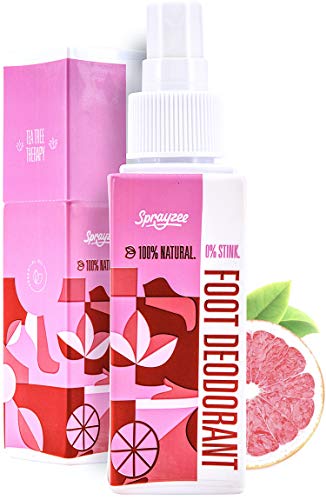 Product Cover Foot Deodorant Spray Shoe Deodorizer - 100% Natural Tea Tree Oil Foot Spray with 10 Essential Oils & Enzymes to Kill Foot Odor + Shoe Odor Eliminator -Foot Care for Smelly Feet Spray and Dry Skin (1)