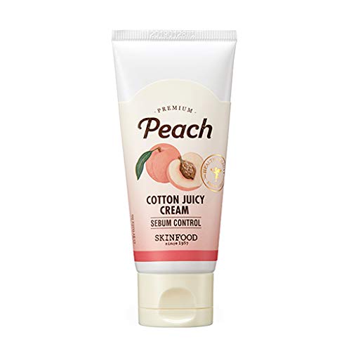 Product Cover SKIN FOOD Premium Peach Cotton Juicy Cream Sebum Control 60ml - Peach Extract & Calamin Powder Contained Sebum Control Moisturizing Cream for Oily Skin, Skin Soothing Day Facial Cream