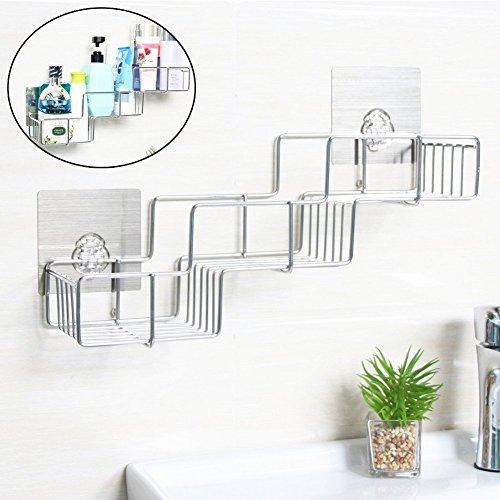 Product Cover VIAV Bathroom Shelf Organizer Storage Adhesive Shower Caddy Basket Stainless Steel No Drilling No Rusting