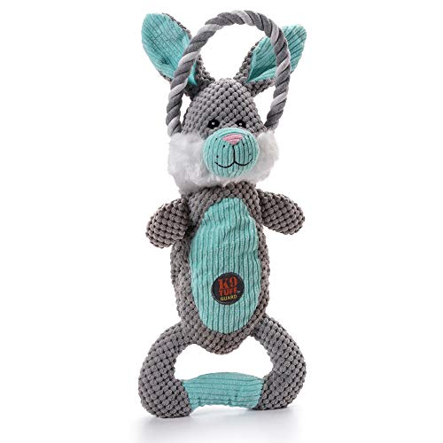 Product Cover Charming Pet Scrunch Bunch Plush Dog Toy - Interactive Soft Cuddly Animal - Tough and Durable Squeaky Tug Toy, Bunny