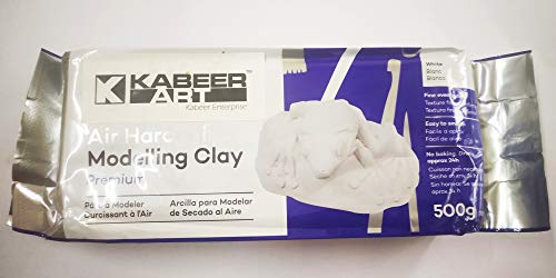 Product Cover KABEER ART Modelling Clay Air Hardening White 1 Pack 500 GMS, Ideal Choice for Professional Artists or Students.