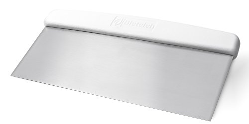 Product Cover Bleteleh Extra Large commercial dough cutter/bench scraper 3.5 x 10-inch stainless steel blade with white polypropylene handle
