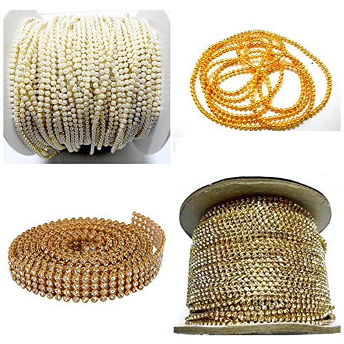 Product Cover GOELX Jewellery Making Chains & Stone Lace Combo Set- Pack Of 4 Items