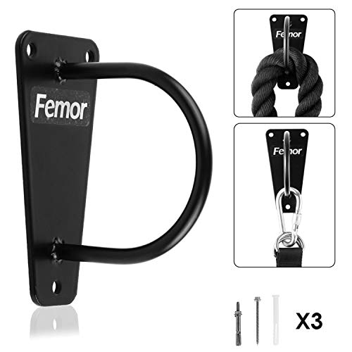 Product Cover femor Battle Rope Anchor Wall Mount Bracket/Stainless Stakes Ground Anchor for Suspension Training Straps, Body Weight Strength Training Systems, Yoga Swings Hammocks, Boxing Equipment