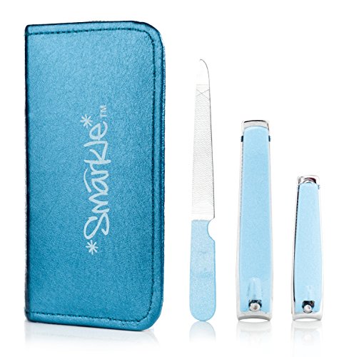 Product Cover Smarkle Nail and Toenail Clippers Professional Manicure and Pedicure Set For Grooming Fingernails and Toes (Sky Blue)