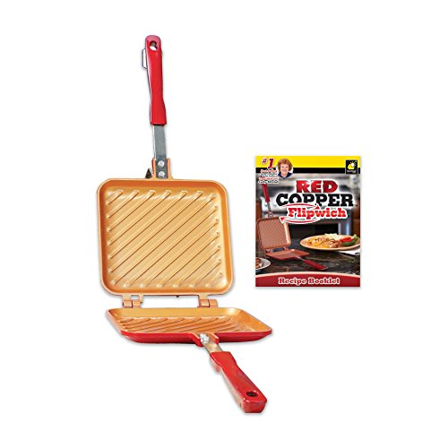 Product Cover Red Copper Flipwich Non-Stick Grilled Sandwich and Panini Maker by BulbHead