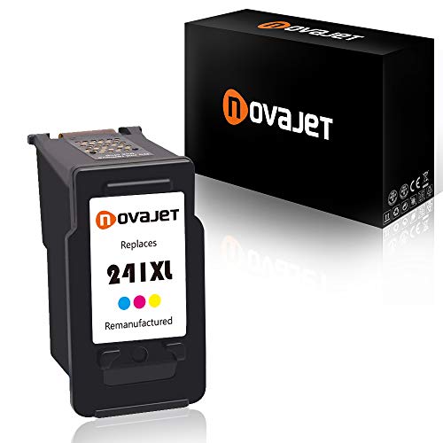 Product Cover Novajet Remanufactured for Canon CL 241XL 241 XL Ink Cartridge Replacement (Single Tri-Color) Used in Canon PIXMA 2120 2220 3120 3220 4120 4220 MX372 432 512