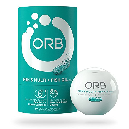 Product Cover ORB Men'S MULTIVITAMIN + Fish Oil - A Complete Multi + Fish Oil |Heart Health Support, Antioxidant Support, Supports a Positive Mood, 21 Essential Vitamins - 30 Count