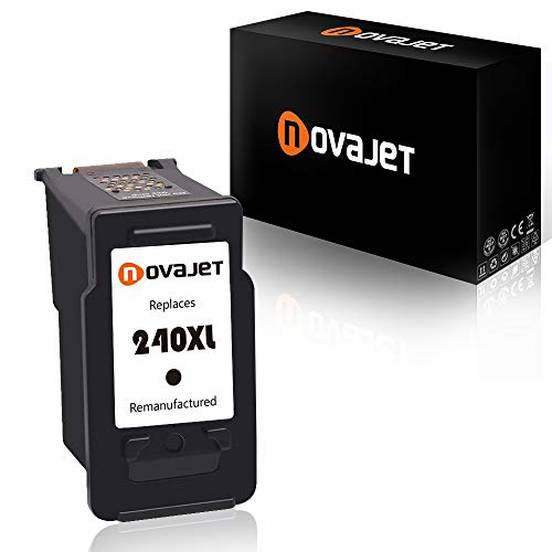 Product Cover Novajet 1 Pack Remanufactured Ink Cartridge Replacement for Canon PG-240XL 240 XL for Canon PIXMA MG3620 MG3520 MG2220 MG3220 MG3522 (1 Black)