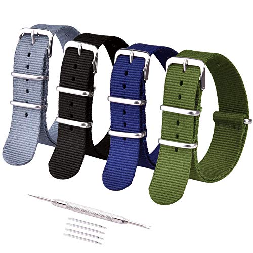 Product Cover Ritche 18mm NATO Strap Nylon Watch Band Compatible with Seiko 5 Watch for Men Women