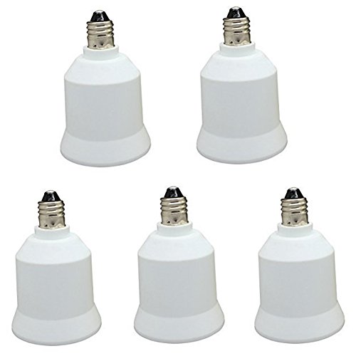 Product Cover E11 to E26/E27 Male E11 Female E26/E27 Light Sockets, Light Bulb Socket, Light Socket Adapter, Bulb Base Adapter Converter (Pack of 5)