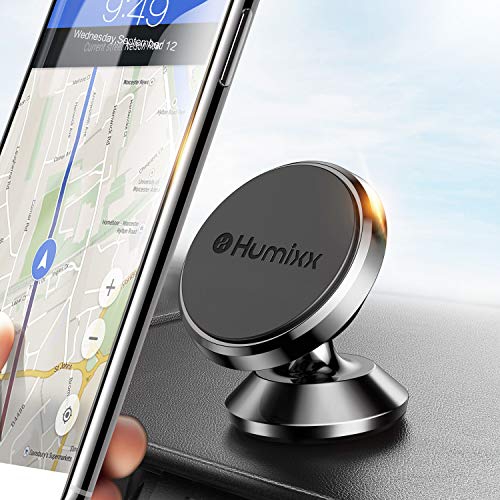 Product Cover Magnetic Phone Holder for Car, Humixx 360° Adjustable Dashboard Phone Car Mount Compatible with iPhone XS Max iPhone XS X 8 8 Plus 7 7 Plus, Samsung S9 S8, Huawei, HTC, LG, ZTE [Easy Series] - Black