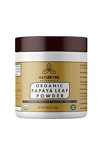 Product Cover Naturevibe Botanicals Organic Papaya Leaf Powder (8 Ounces), Carica Papaya | Gluten Free & Non-GMO | Supports Digestion.[Packaging May Vary]
