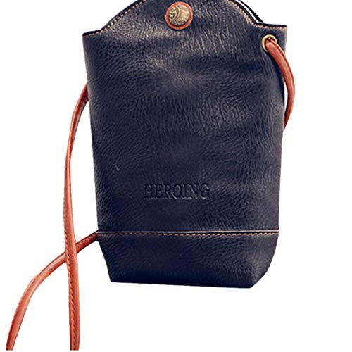 Product Cover Creazy Women Messenger Bags Slim Crossbody Shoulder Bags Handbag Small Body Bags (Black)